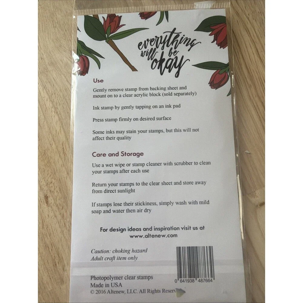 Altenew floral sprig stamp set with sentiments thanks you never give up hello